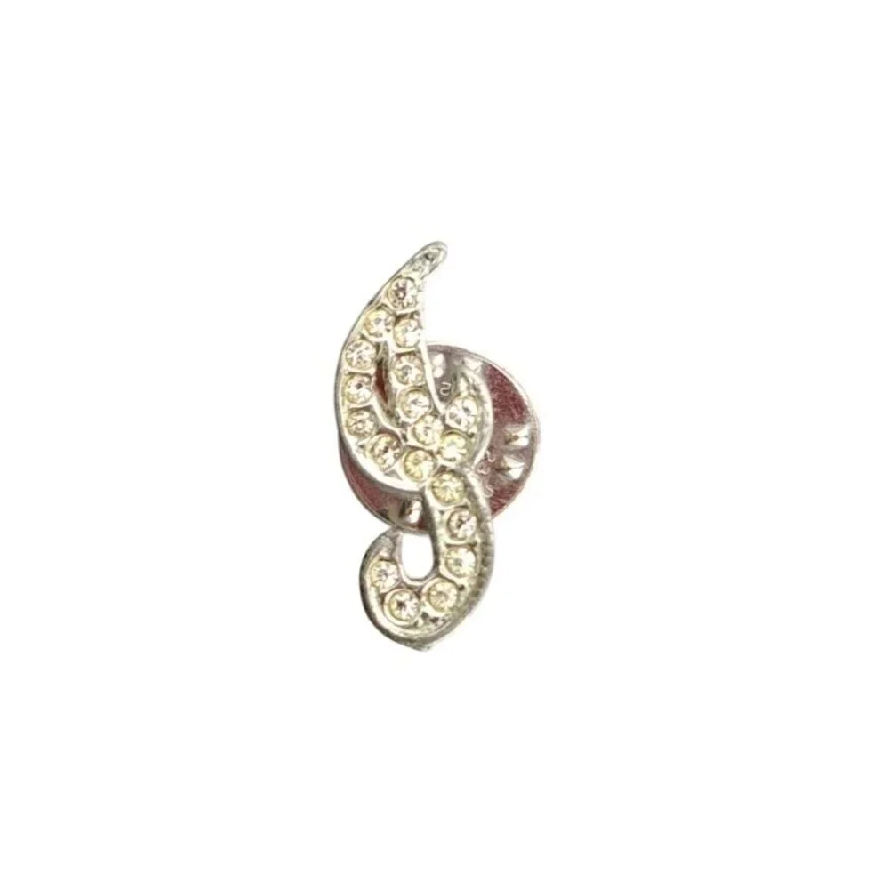 Vintage Letter J Brooch Rhinestones 1 Inch Jenny Jan Judy Jess June Alphabet Pin - Picture 2 of 7
